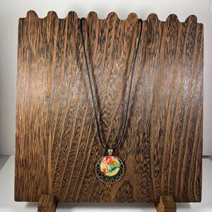 Acrylic Pour Pendant Necklace With Star Accents & Adjustable Cord